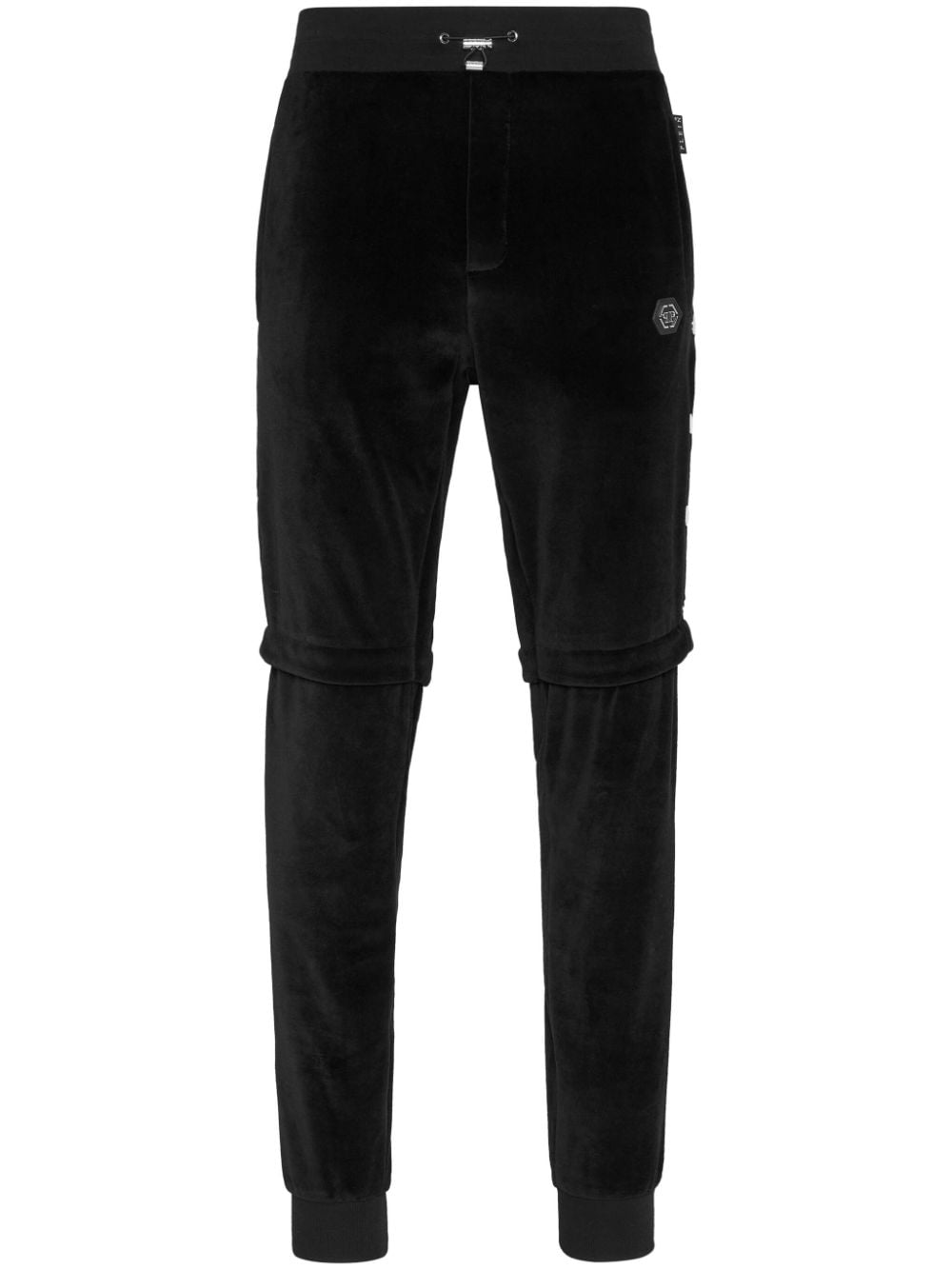 Philipp Plein Button-detail Drawstring Track Pants In Black