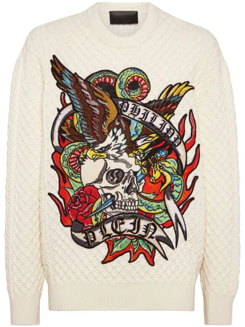 Philipp Plein Tattoo graphic-print jumper