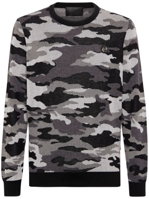 Philipp Plein camouflage-pattern merino jumper Men