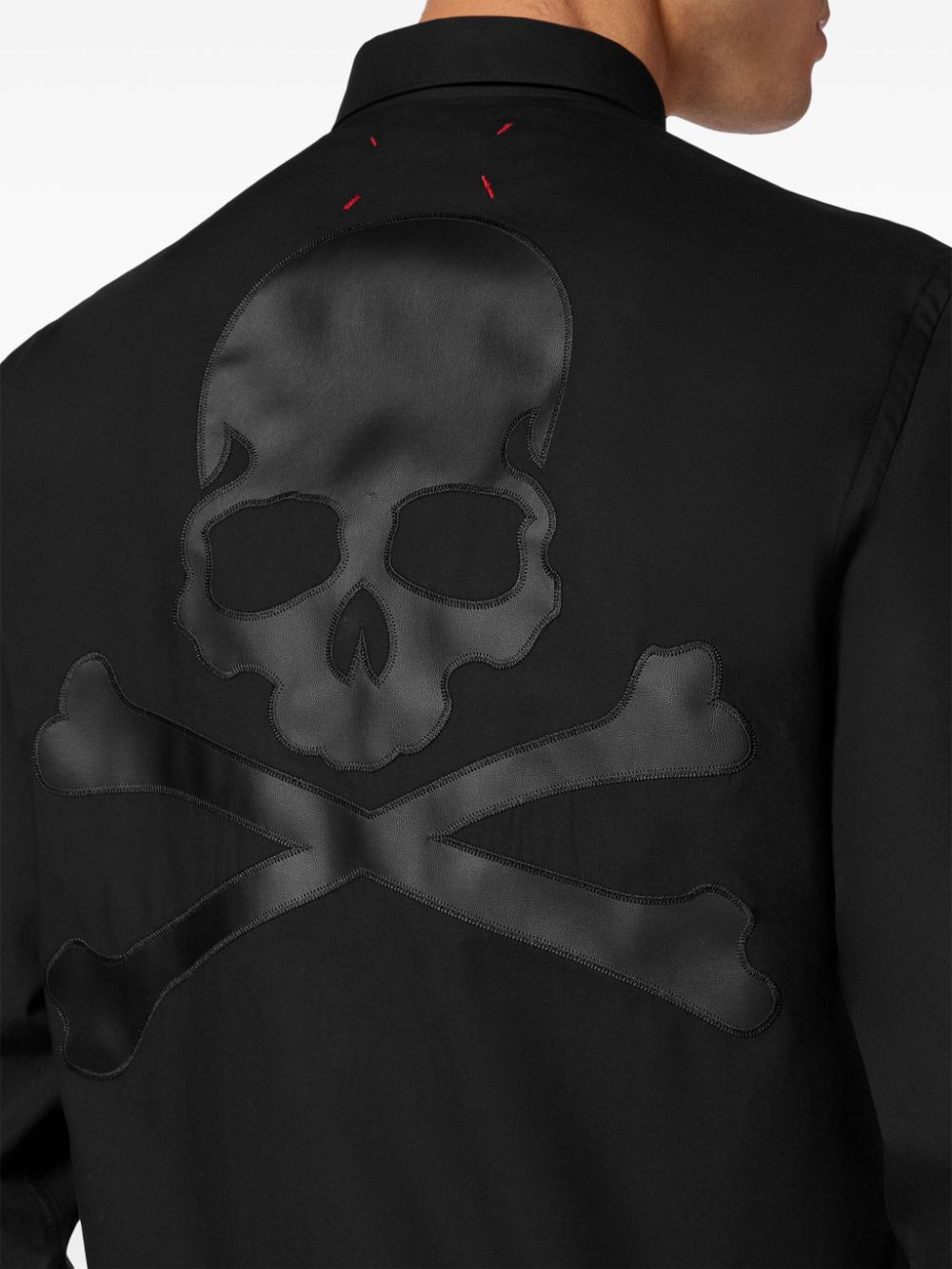 Shop Philipp Plein Skull-patch Poplin Shirt In Black