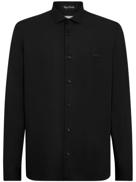 Philipp Plein skull-patch poplin shirt Men