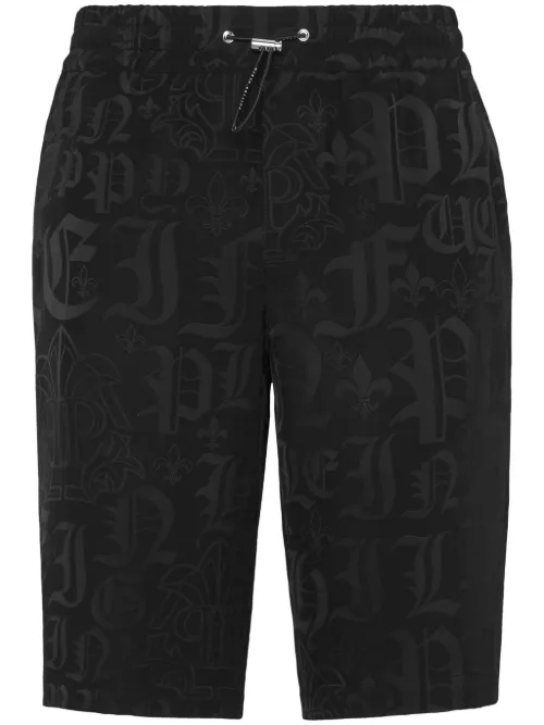 Bermuda à motif monogrammé en jacquard - Philipp Plein - Modalova