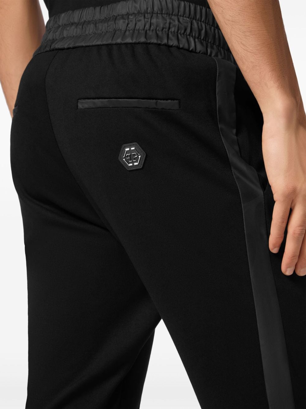 Shop Philipp Plein Contrasting Jogging Trousers In Black