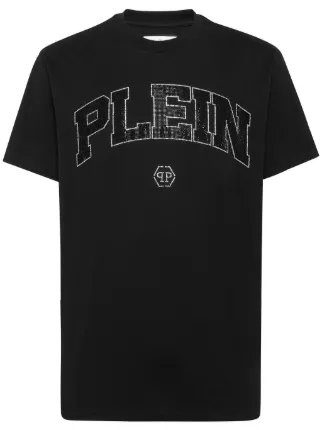 Philipp Plein logo-print Cotton T-shirt | Black | FARFETCH TW