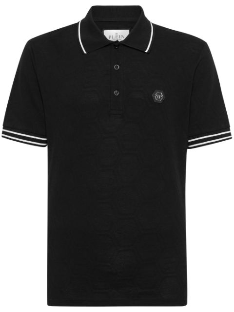 Philipp Plein logo-applique cotton polo shirt Men