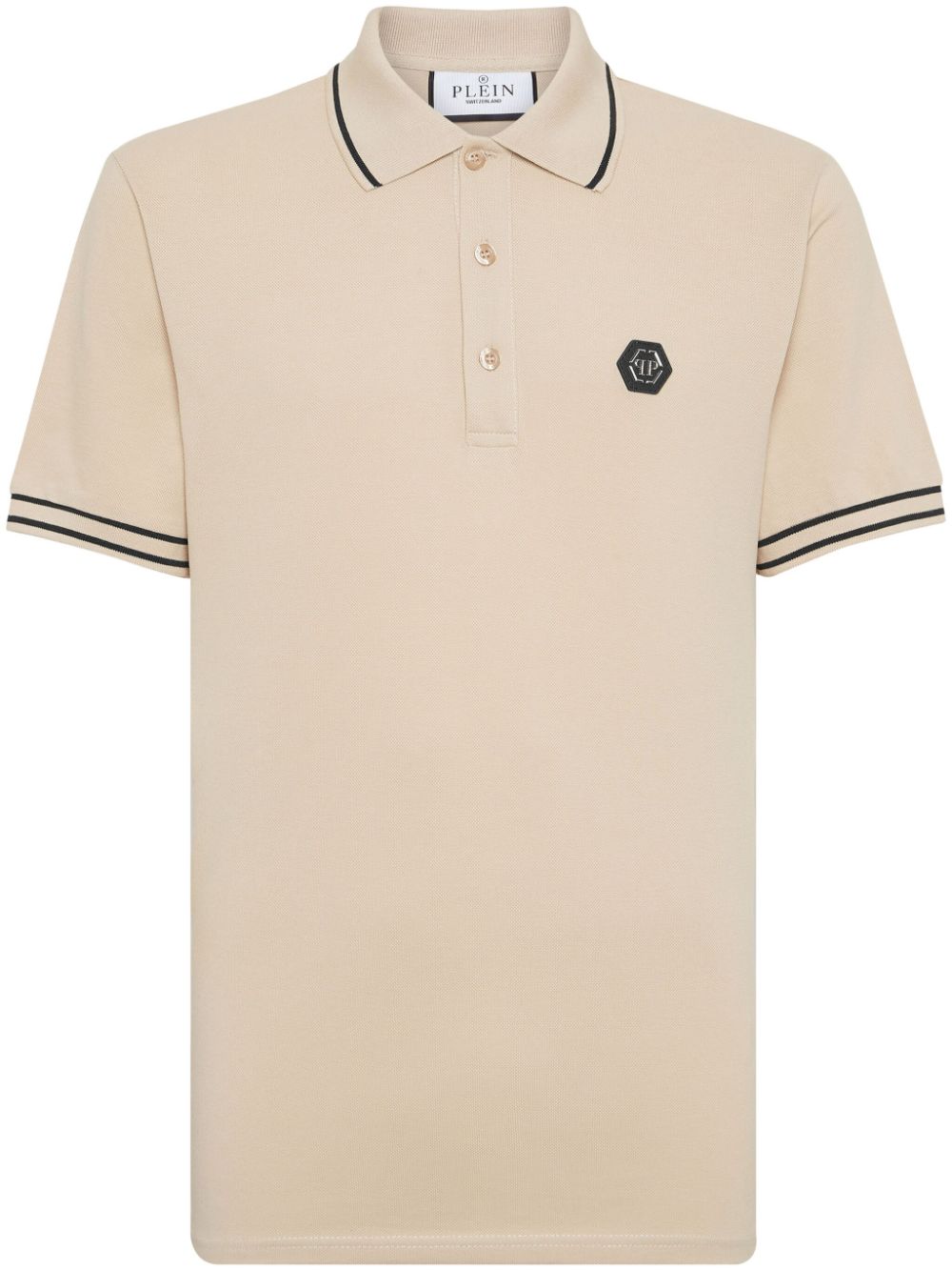 Philipp Plein Logo-appliqué Cotton Polo Shirt In Neutral