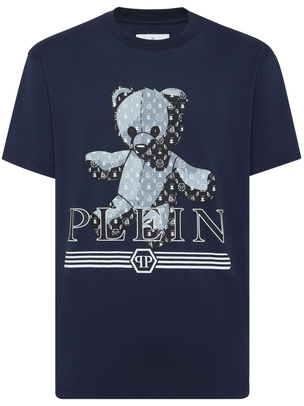 Philipp Plein Teddy Bear katoenen T-shirt Blauw