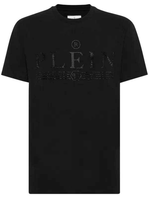 Philipp Plein Camiseta Com Aplicação De Logo | Preto | FARFETCH BR