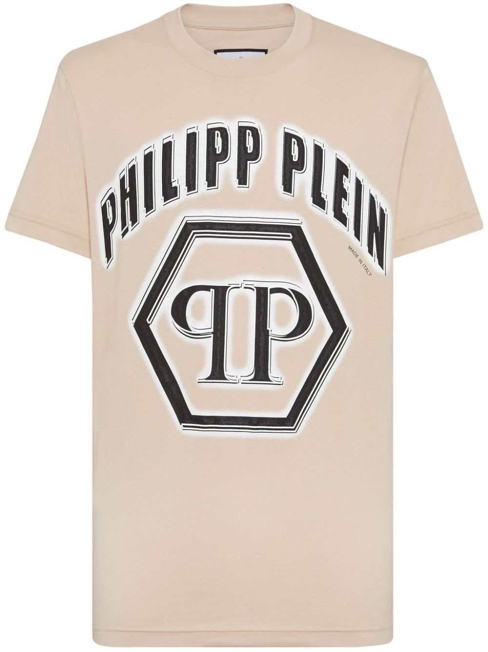 Philipp Plein Logo-print Cotton T-shirt In Neutrals
