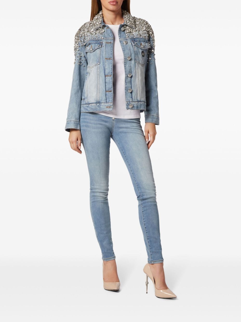 Philipp Plein Denim jack - Blauw