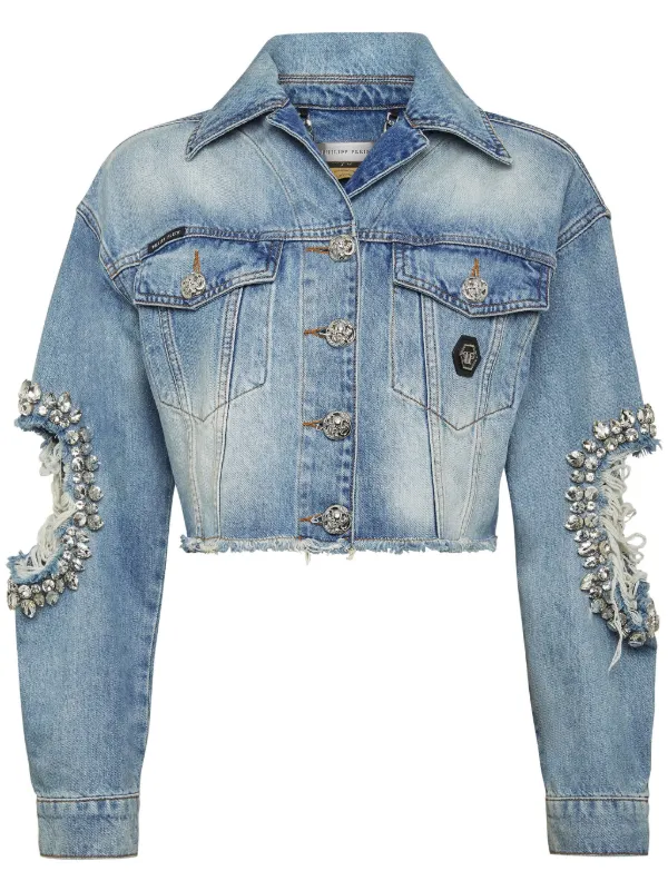 Philipp Plein crystal embellished Denim Jacket Farfetch