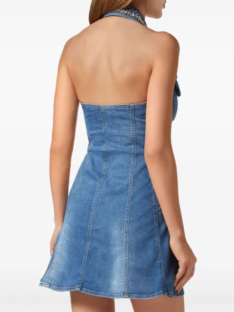 Philipp Plein crystal-embellished denim minidress FADCWDG0137PDE004N - 3