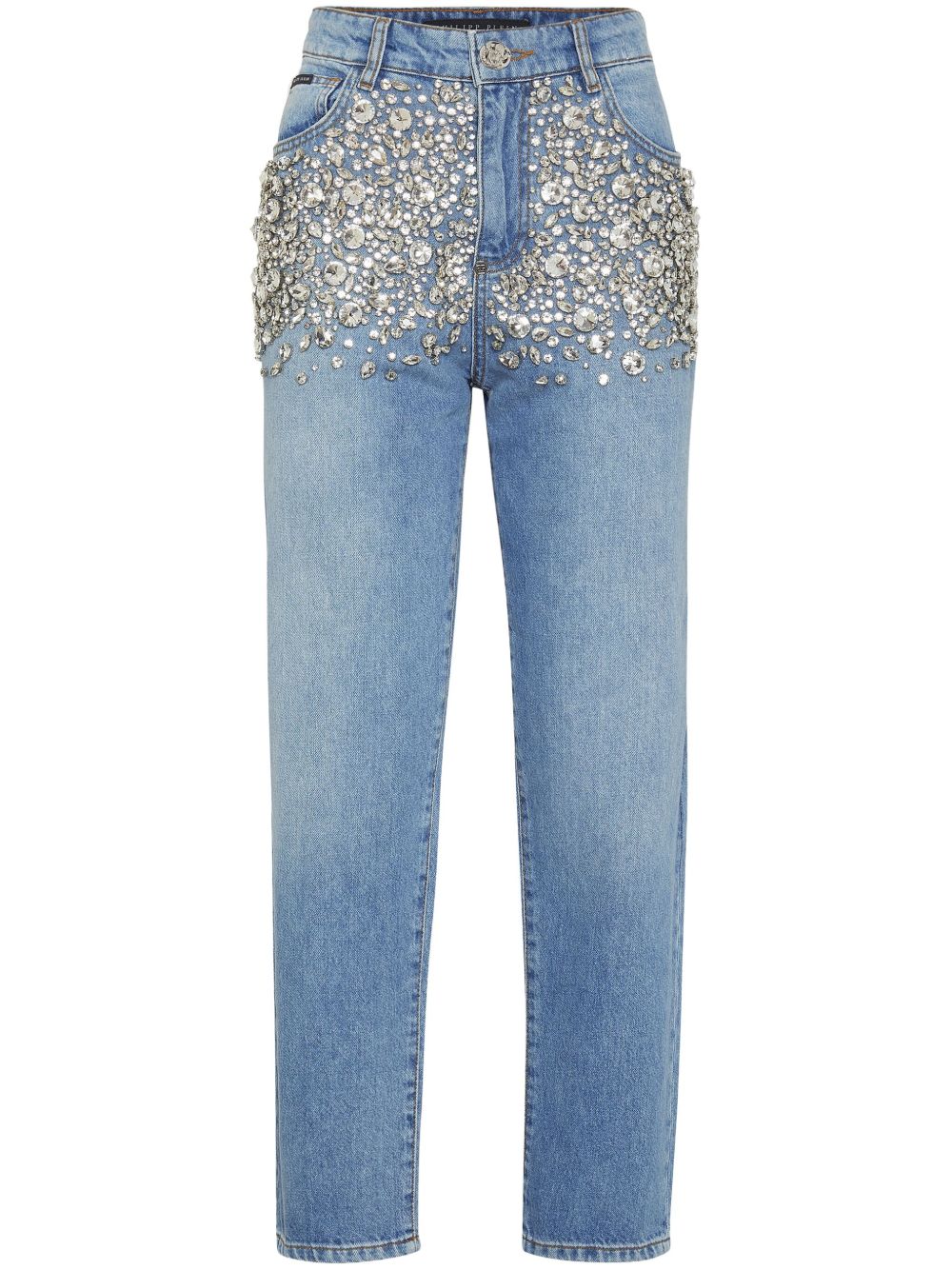 Philipp Plein crystal-embellished tapered jeans Women