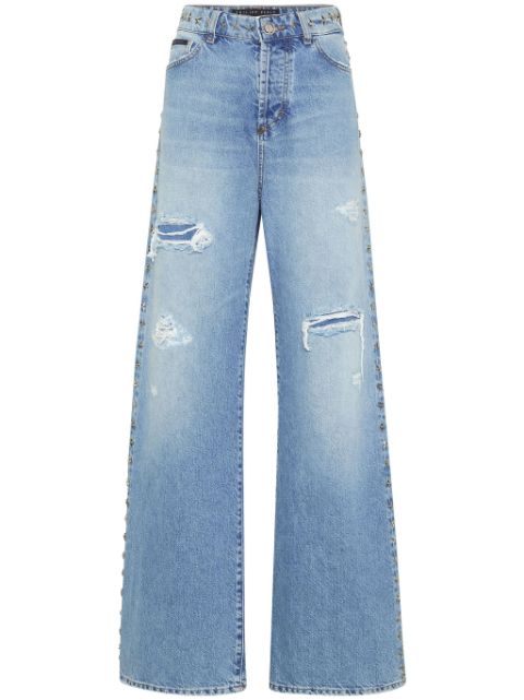 Philipp Plein Skater high-rise wide-leg jeans 