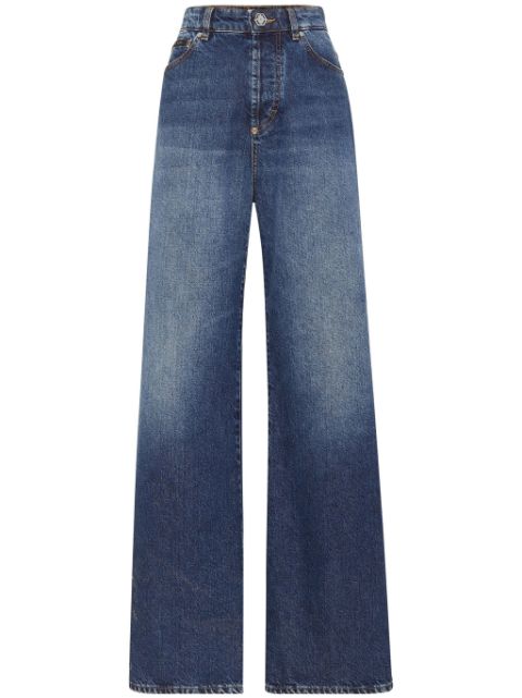 Philipp Plein Skater high-rise wide-leg jeans Women