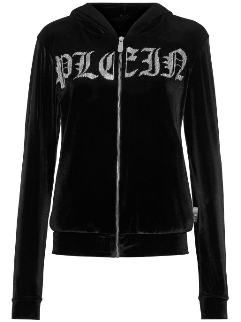 Philipp Plein logo-embellished zip-up hoodie Women