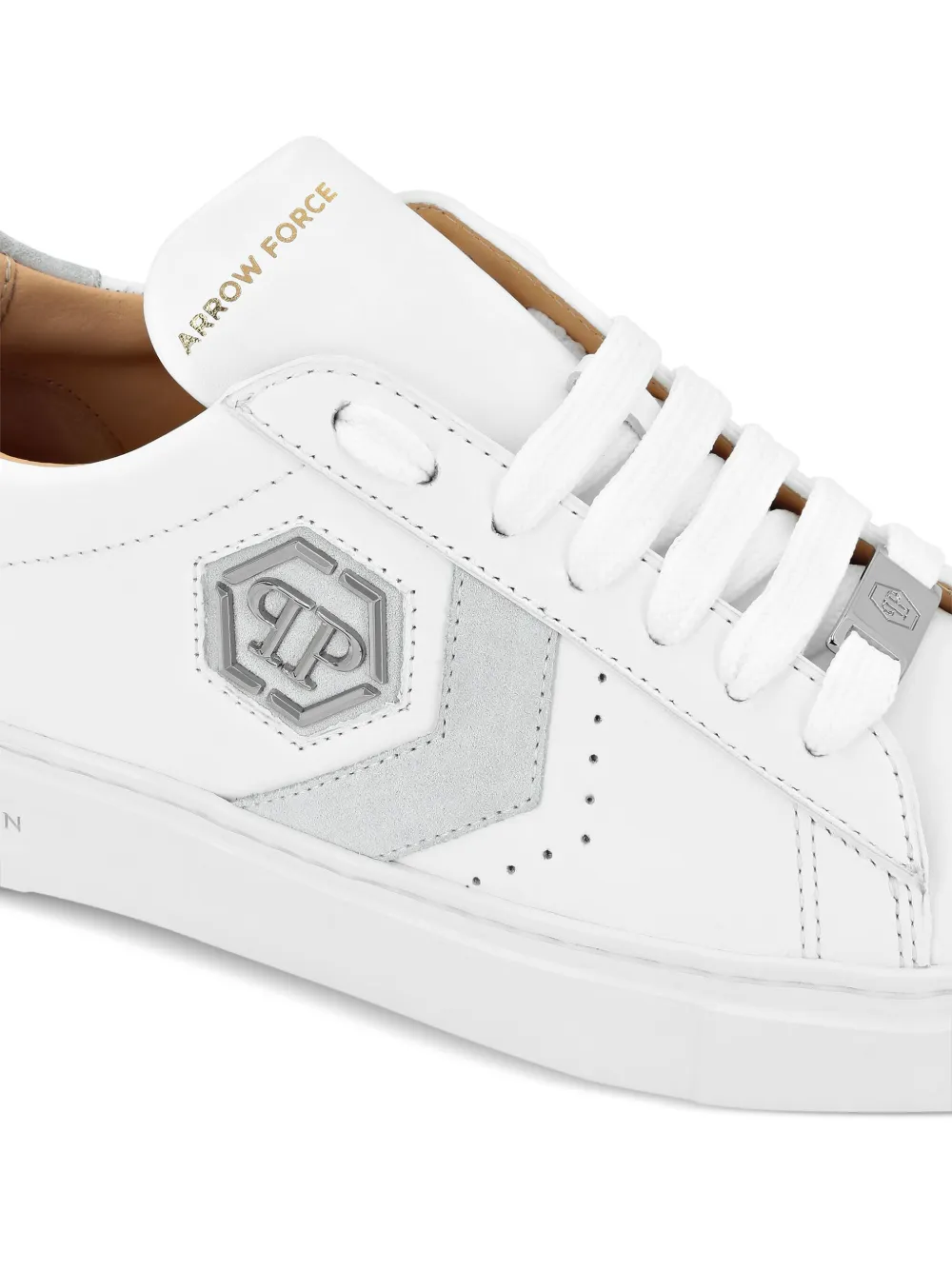 Philipp Plein Arrow leren sneakers Wit