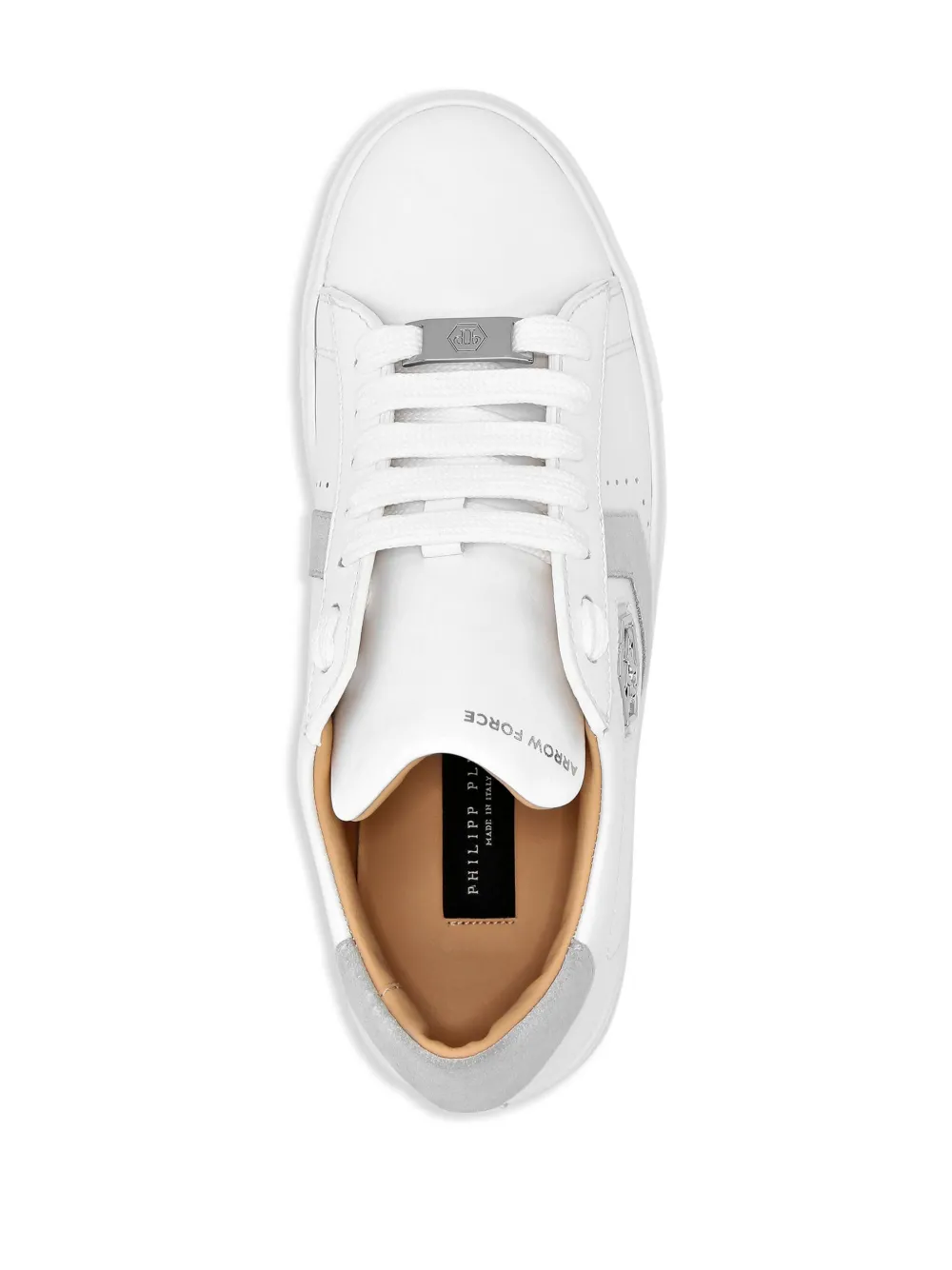 Philipp Plein Arrow leren sneakers Wit