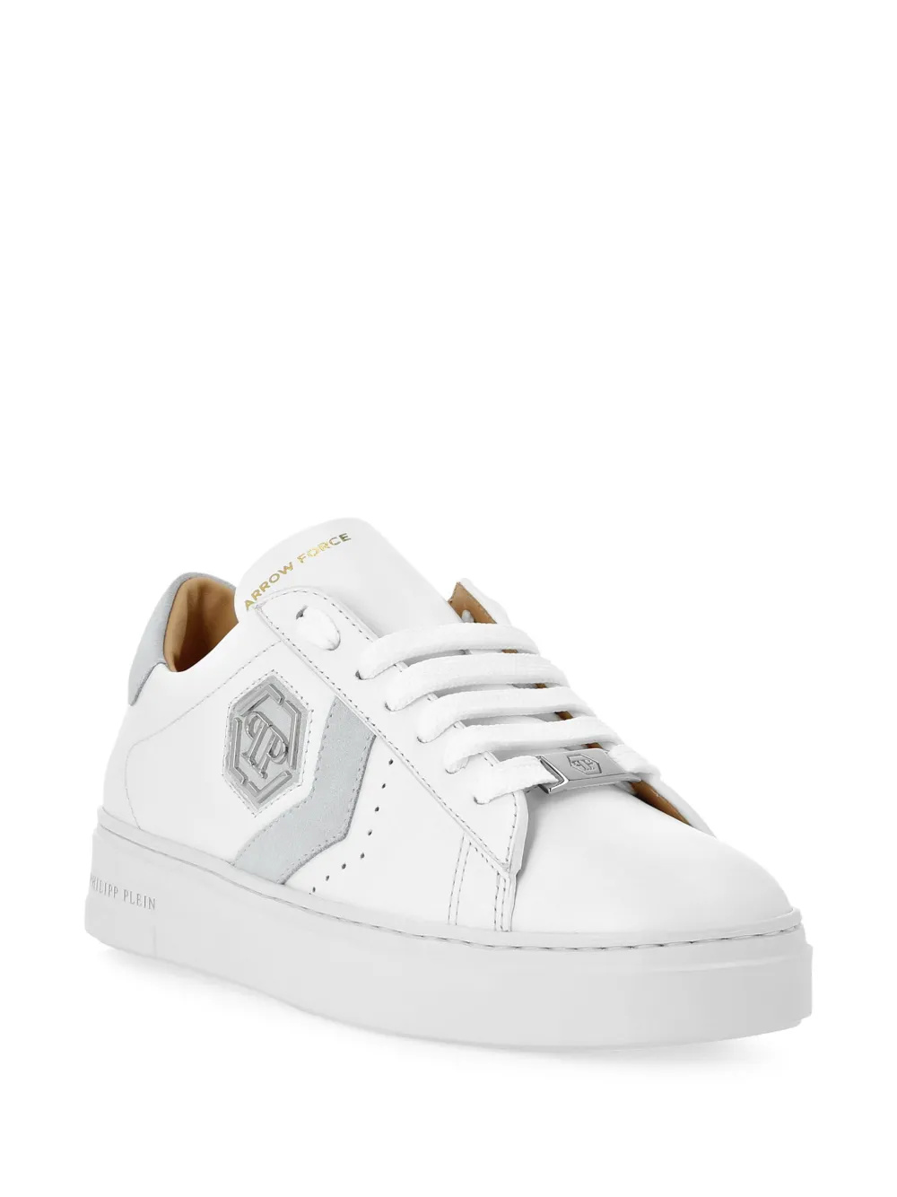 Philipp Plein Arrow leren sneakers Wit