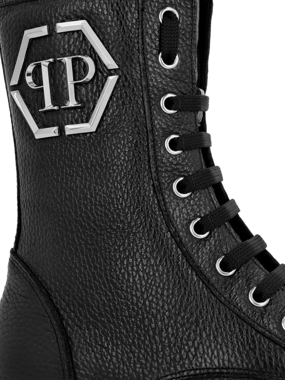 Philipp Plein Leren laarzen Zwart