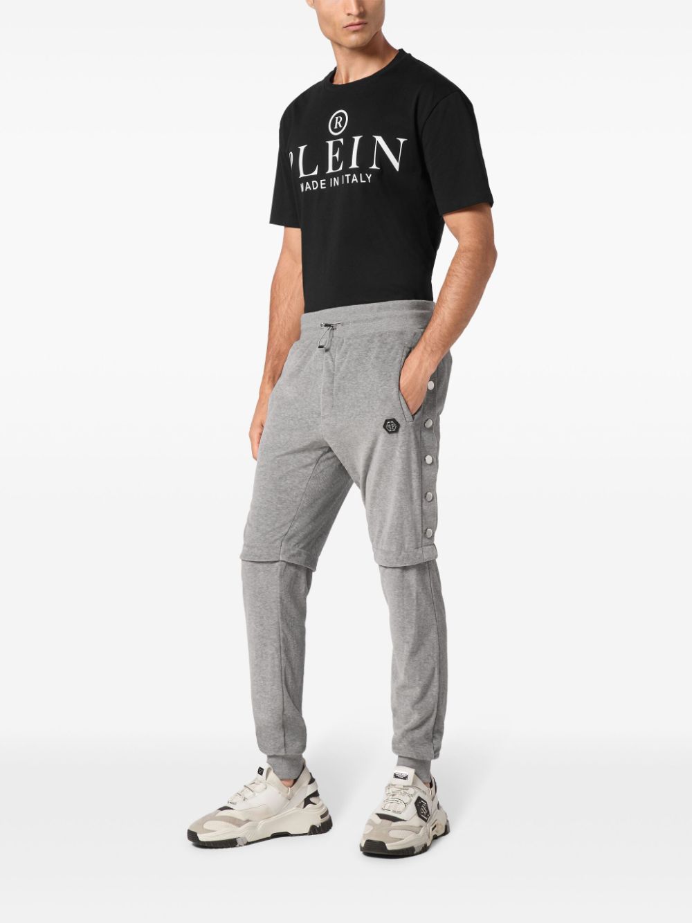 Philipp Plein button-detail track pants - Grijs