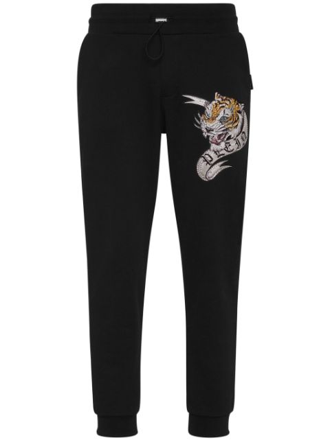 Philipp Plein tiger-applique drawstring track pants Men