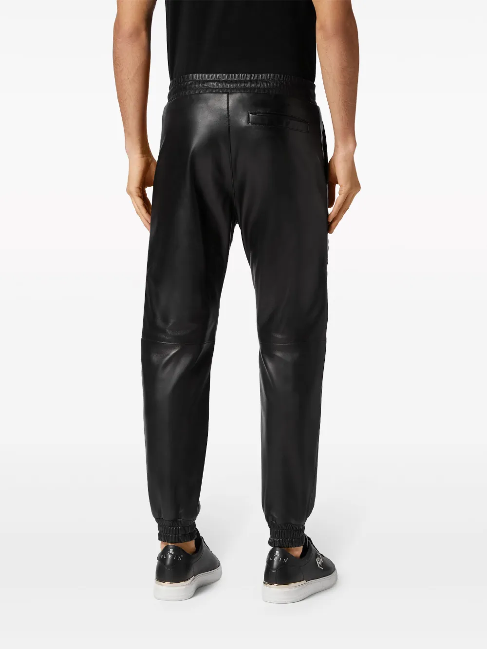 Philipp Plein Leren gevoerde joggingbroek Zwart