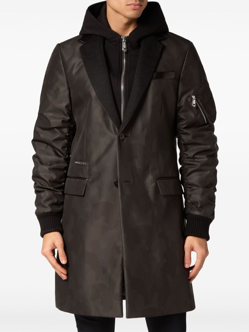 Philipp Plein layered camouflage-pattern coat Men