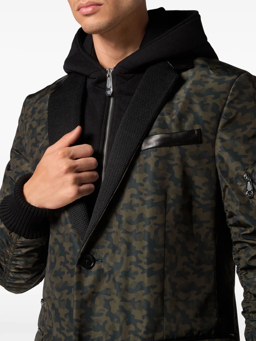 Philipp Plein Jas met camouflageprint Zwart