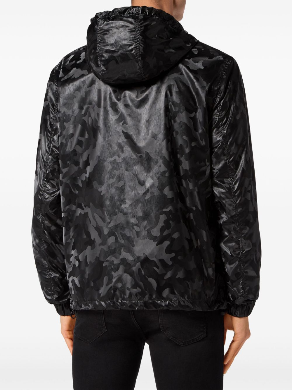 Philipp Plein camouflage-print hooded windbreaker Men