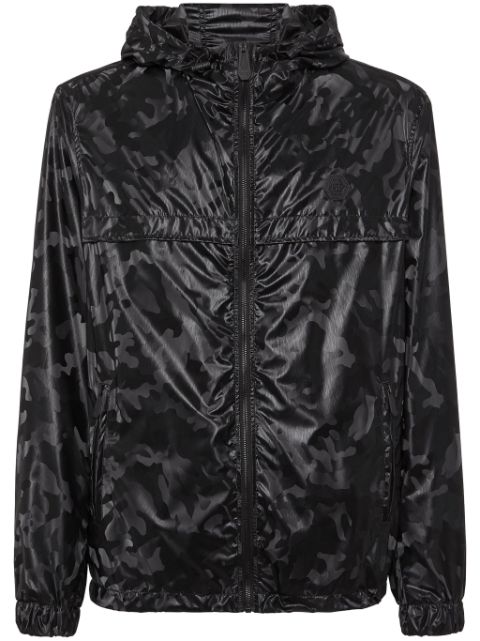 Philipp Plein camouflage-print hooded windbreaker Men