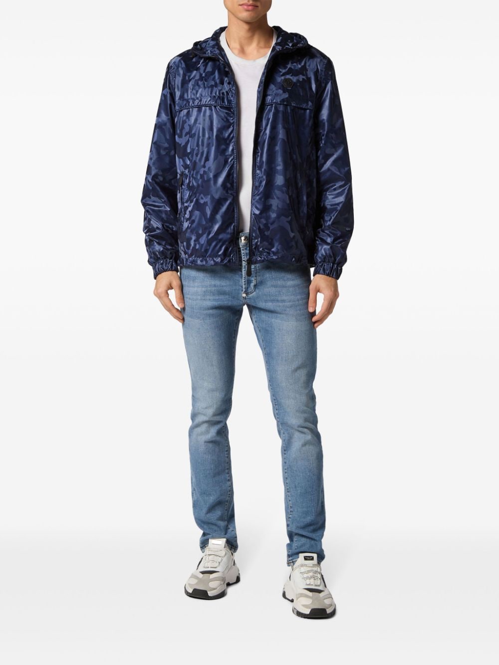 Philipp Plein Windjack met camouflageprint - Blauw