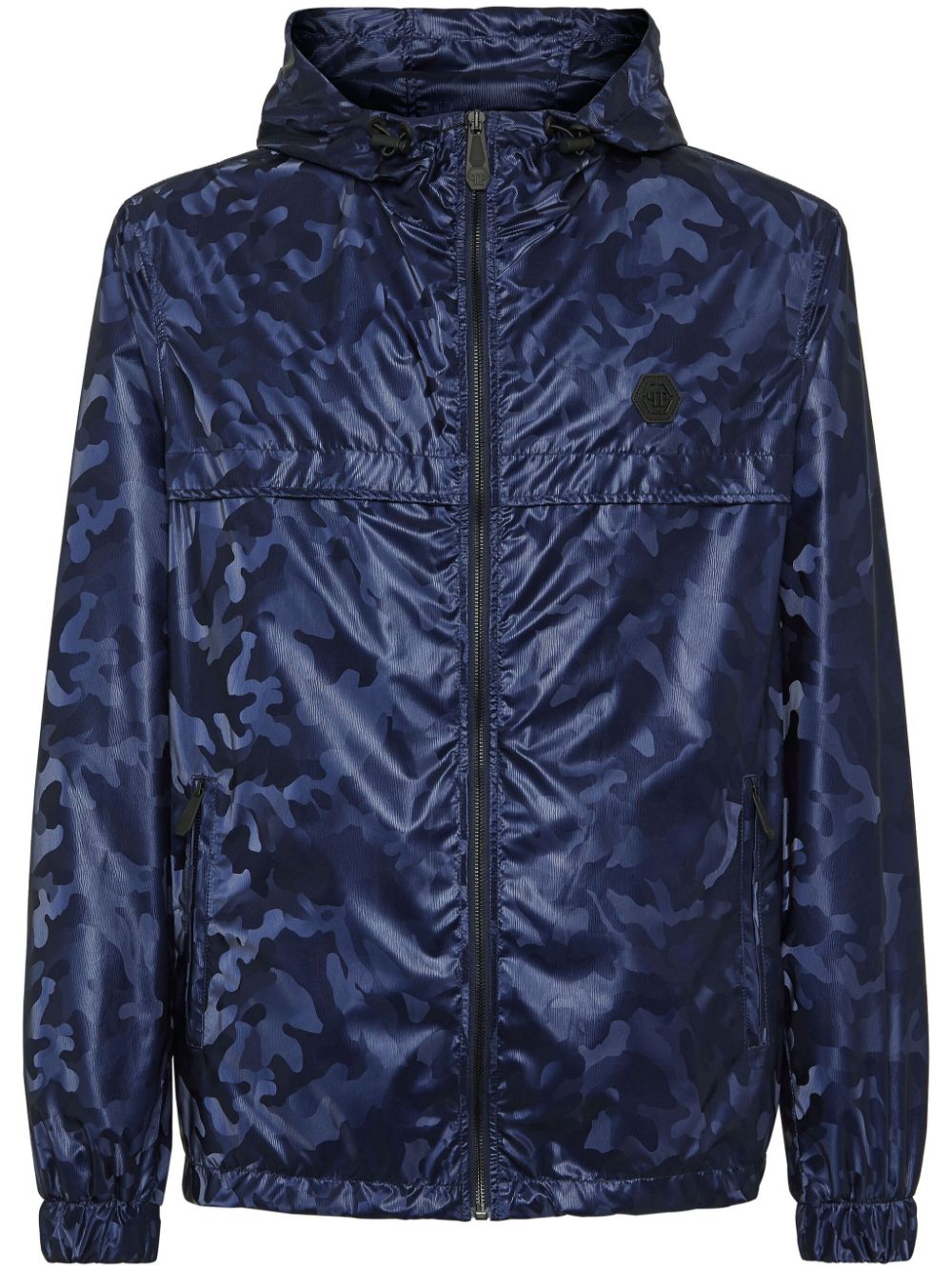 Philipp Plein Windjack met camouflageprint Blauw