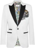 Philipp Plein tattoo-appliqué blazer - White