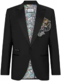 Philipp Plein tattoo-appliqué single-breasted blazer - Black