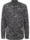 Philipp Plein tattoo-print long-sleeve shirt - Black