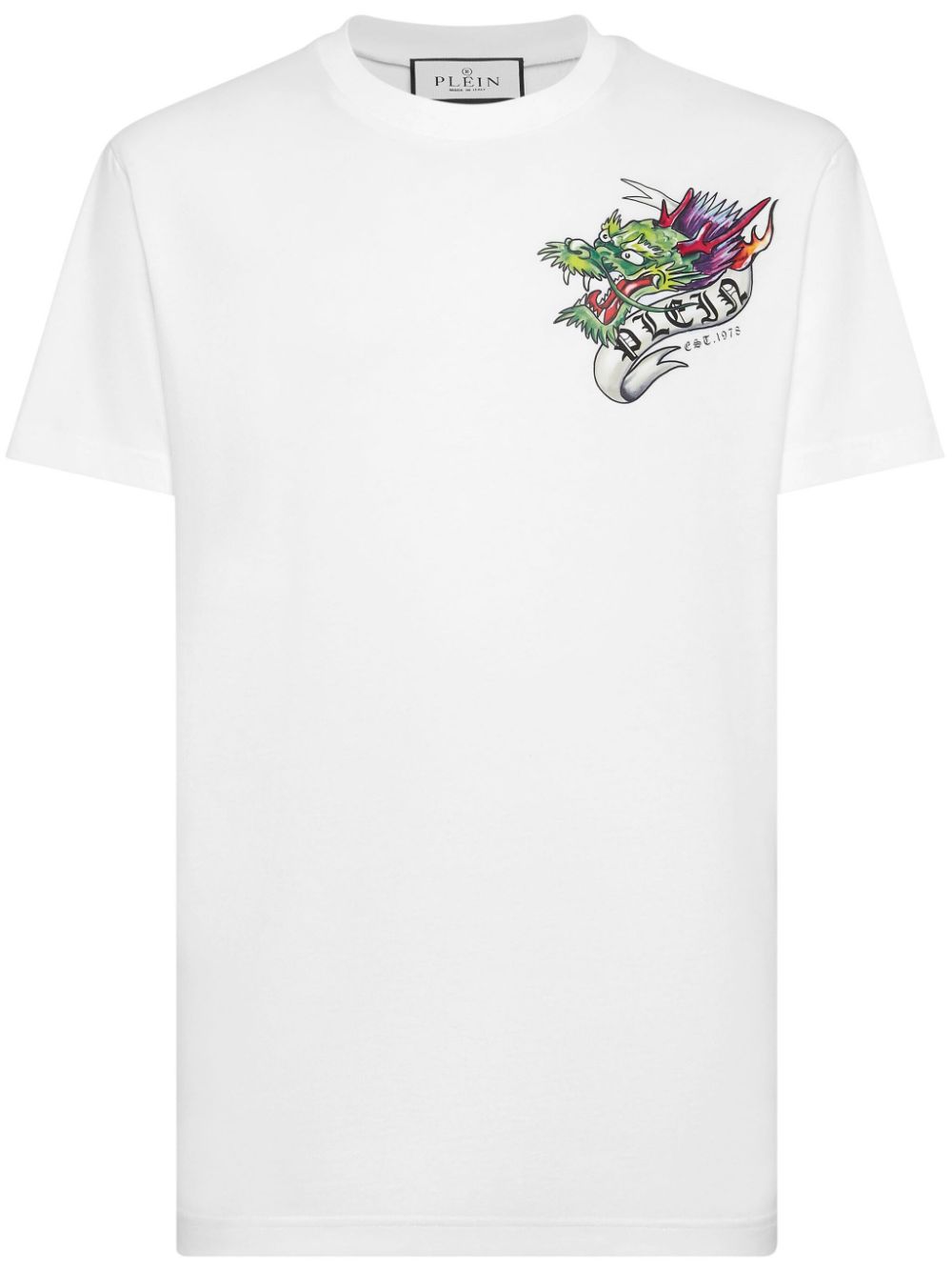 Philipp Plein Tattoo-print Cotton T-shirt In White