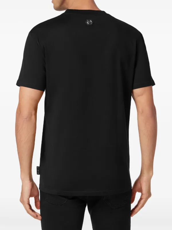 Tシャツ・カットソー PHILIPP PLEIN Logo print T-shirt (PAECMTK8122PJY002N 01) Philipp Plein logo-print Cotton T-shirt | Black | FARFETCH FI