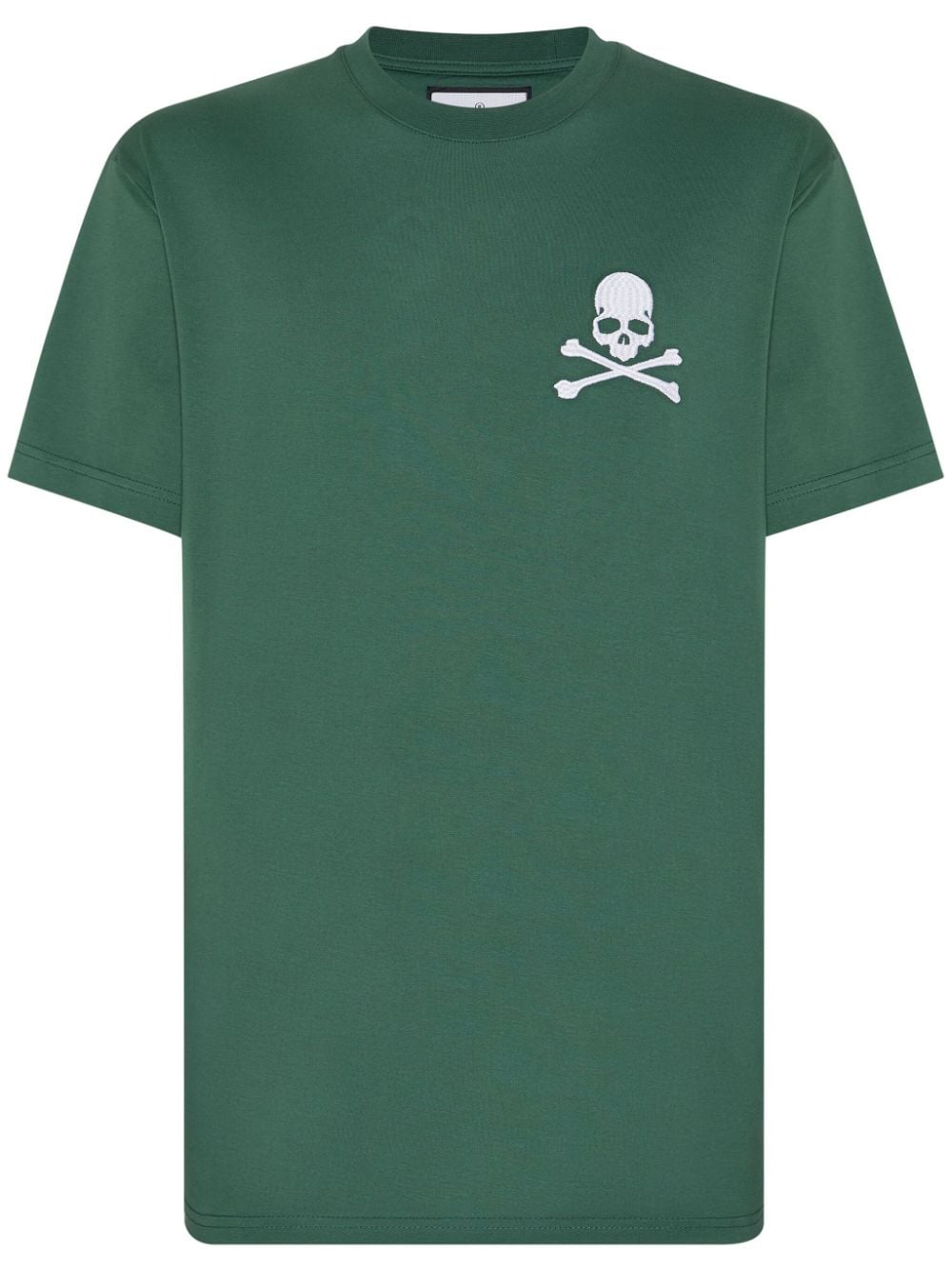 Philipp Plein Skull-embroidery Cotton T-shirt In Green