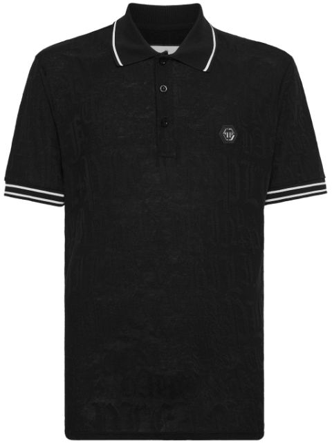 Philipp Plein logo-applique cotton polo shirt Men