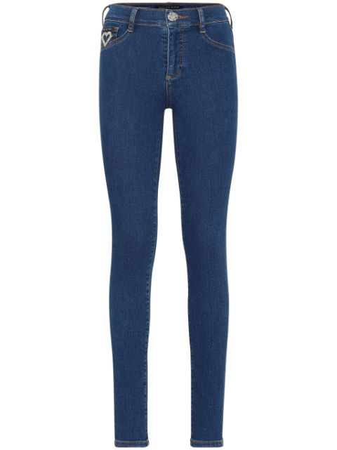 Philipp Plein Heart mid-rise skinny jeans Women