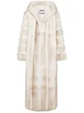 Philipp Plein Fox hooded coat - White