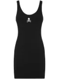 Philipp Plein Skull-embroidered tank minidress - Black
