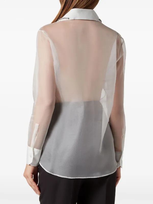 トップス SHEER EMBROIDERED SHIRT Sheer Embroidered Shirt – SNIDEL