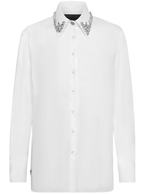 Philipp Plein crystal-embellished cotton shirt