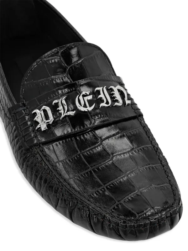 Philipp Plein crocodile-embossed Leather Loafers | Black  display picture 1