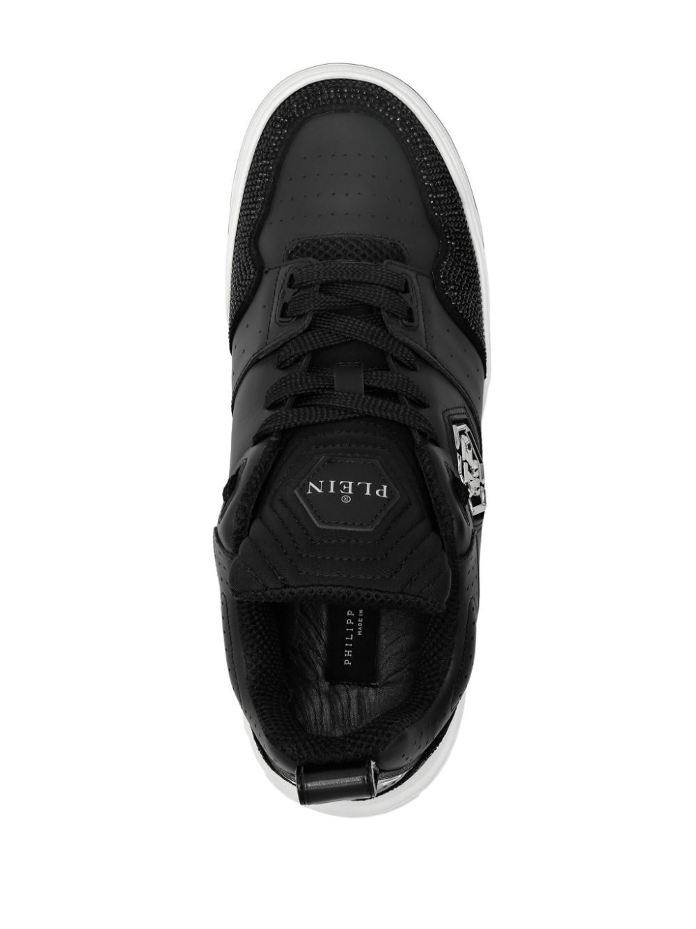 Philipp Plein Hexagon Crystal low-top sneakers Zwart