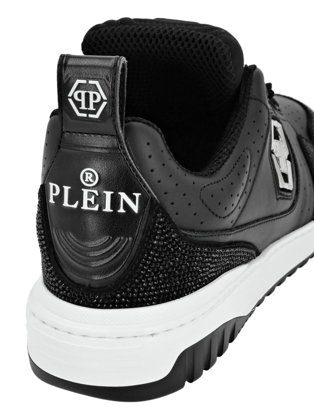 Philipp Plein Hexagon Crystal low-top sneakers Zwart