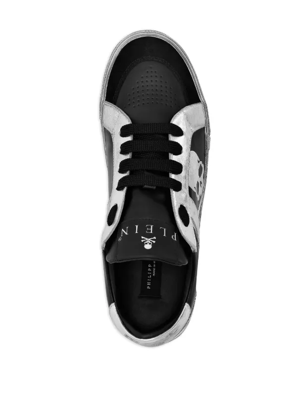 PHILIPP PLEIN タトゥ エンヘリッシュト フティ 【関税込】 Philipp Plein Retrokickz TM Leather Sneakers | Black | FARFETCH
