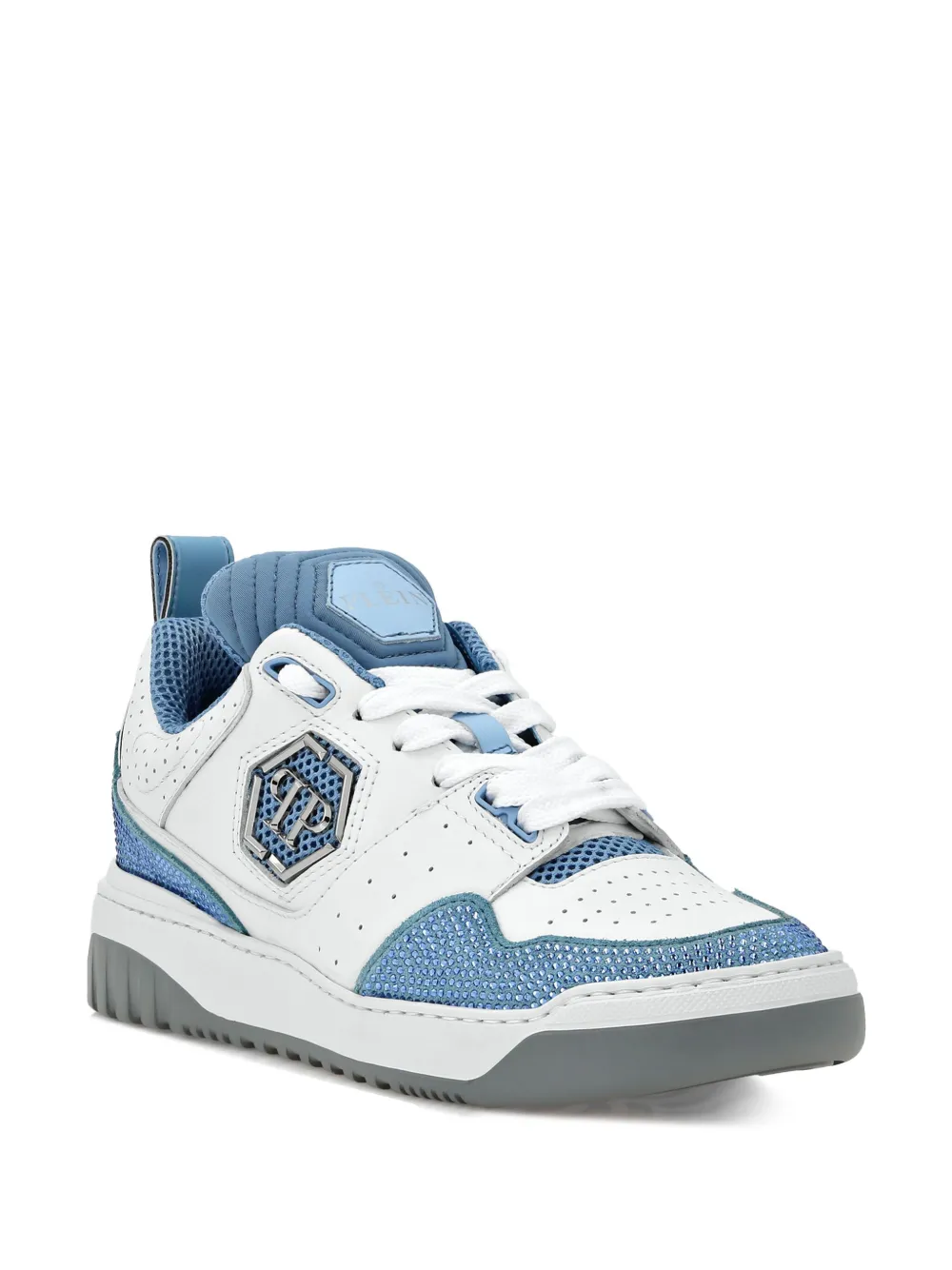 Philipp Plein Mix Crystal low-top leather sneakers - Wit